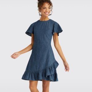 Draper James Chambray Faux Wrap Dress
